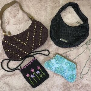 Y2K Purse Lot ✨ 4 Piece Bundle Boho Bling, Sequin, and crochet Bags